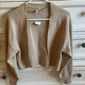 Versona Beige Open-Front Bolero Cardigan. Medium